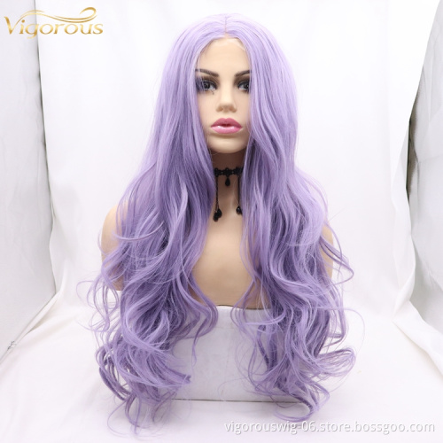 Wholesale high quality long deep wave curl cheap heat resistant synthetic wig small lace front
